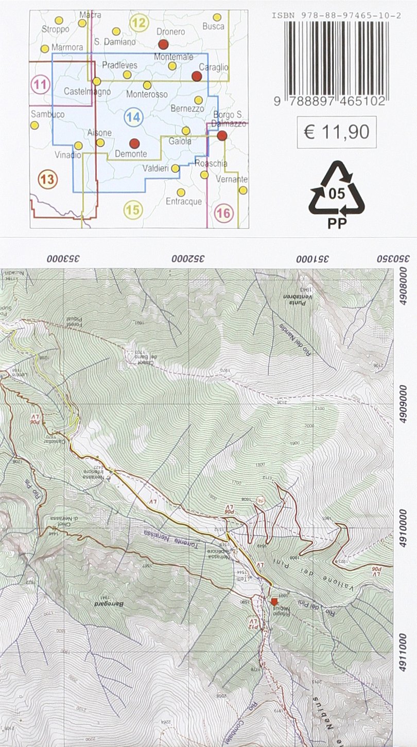 Bassa Valle Stura di Demonte - Val Grana (wandelkaart, Band 14), Taschenbuch
