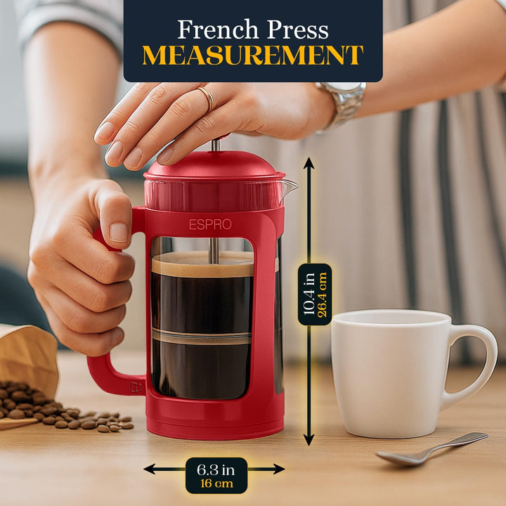 ESPRO Light P3 French Press Kaffeebereiter – Patentierter Doppel-Mikrofilter für partikelfreien Kaff