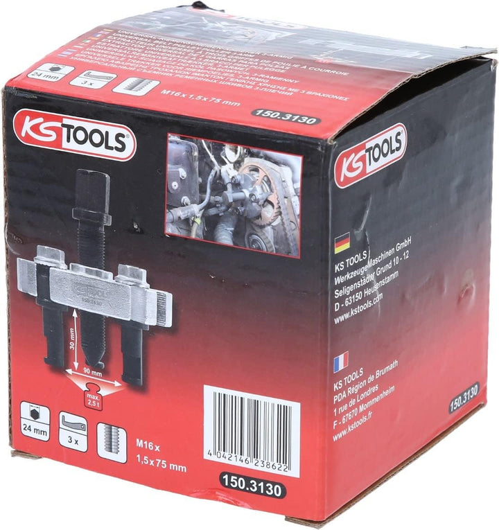 KS Tools 150.3130 Universal-Riemenscheiben-Abzieher 3-armig, 90mm