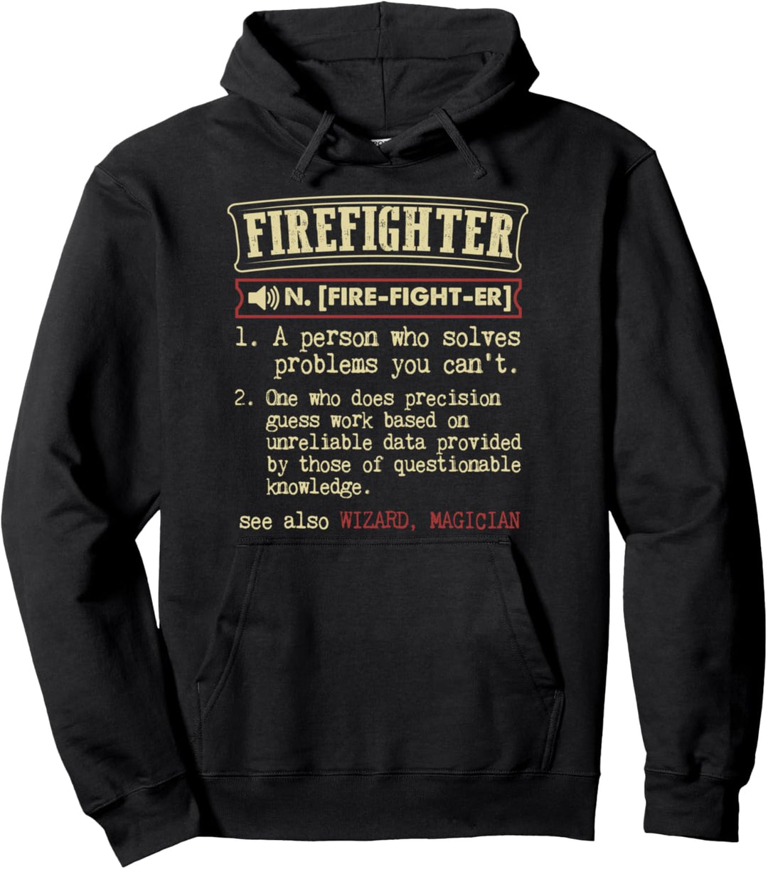 Firefighter Gift Funny Dictionary Definition Pullover Hoodie