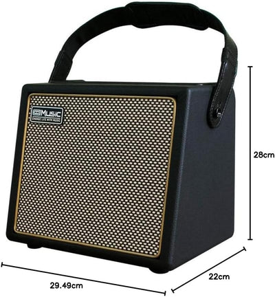 Coolmusic 30W Akustischer E-Gitarrenverstärker BT Tragbarer Gitarrenverstärker Lautsprecher mit Mikr