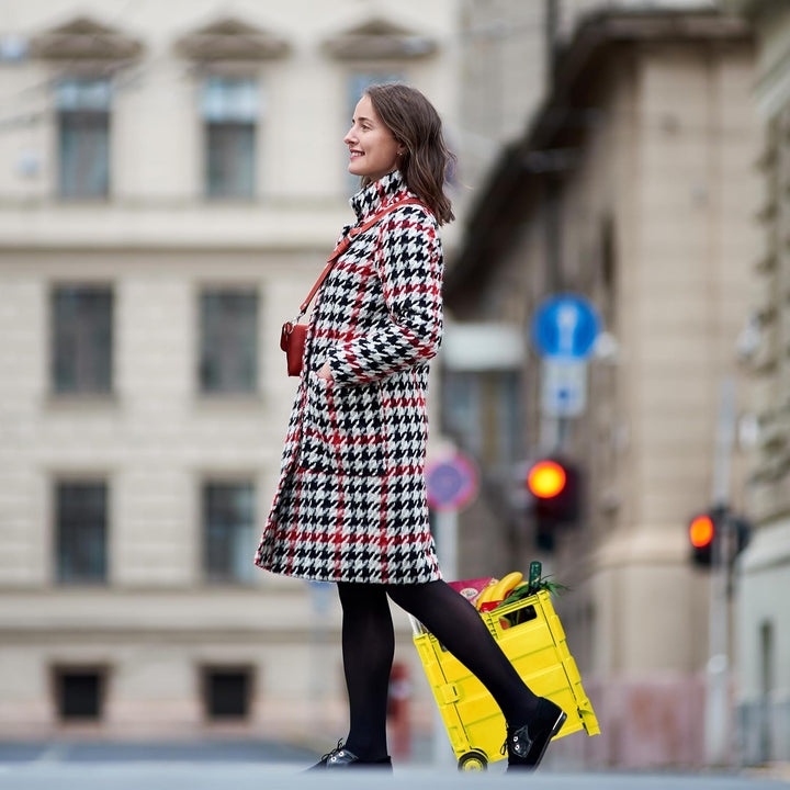 Relaxdays Einkaufstrolley, Klapptrolley mit Rollen & Teleskopgriff, bis 35 kg, Faltbare Einkaufshilf