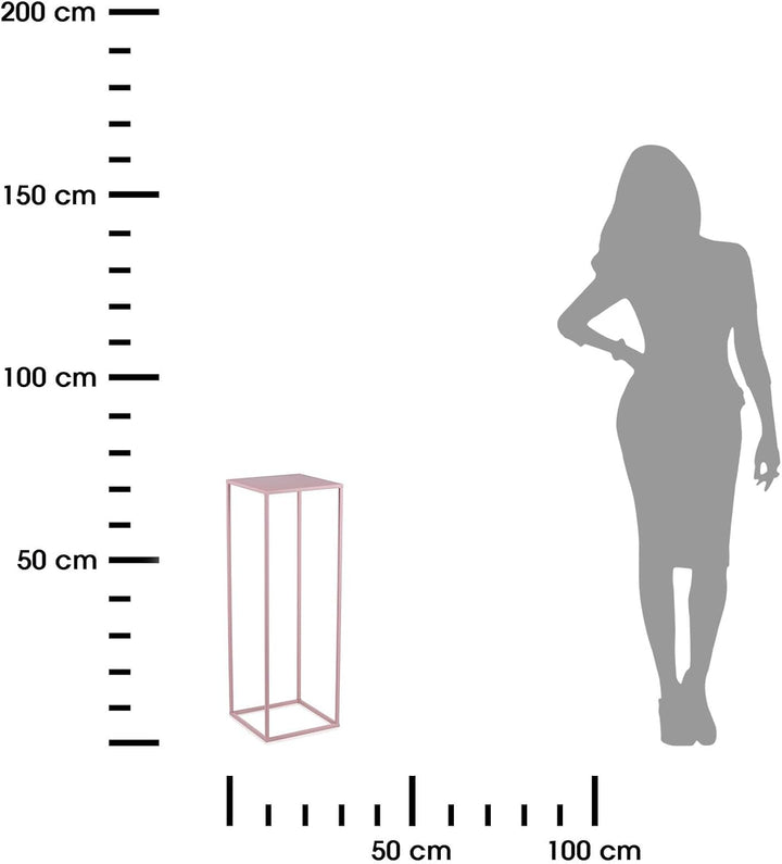 HowHomely Blumenständer Metall Rosa 70 cm Hoch - Solider und Robuster Blumenhocker Metall - Pflanzen