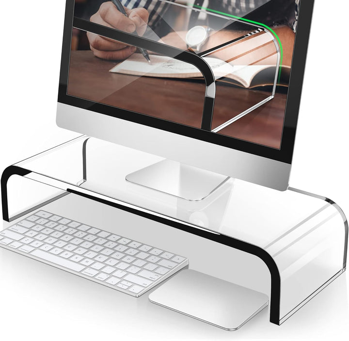AboveTEK Monitorständer Acryl Bildschirmständer PC/TV Transparent Acryl Monitor Ständer Bildschirmer