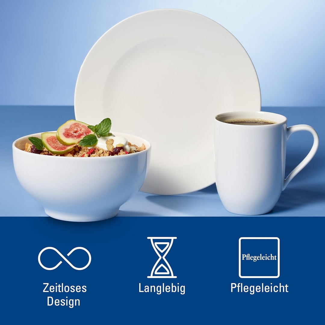 Villeroy und Boch - For Me Frühstücks-Set, 6 tlg., das Allround-Talent, Premium Porzellan, spülmasch