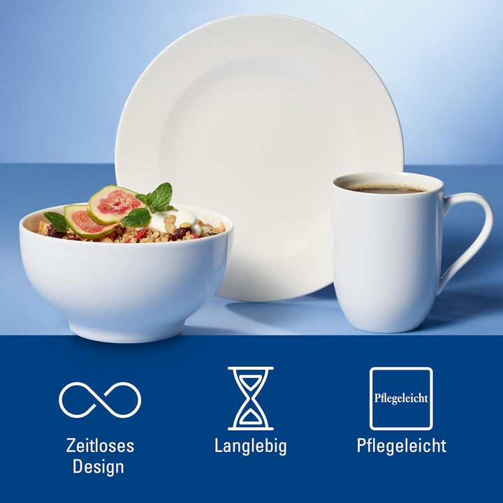 Villeroy und Boch - For Me Frühstücks-Set, 6 tlg., das Allround-Talent, Premium Porzellan, spülmasch