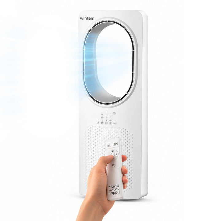 Wintem Freezy Turmventilator ohne Flügel, mit Fernbedienung und Timer, Wirbelkühler, mit Oszillation