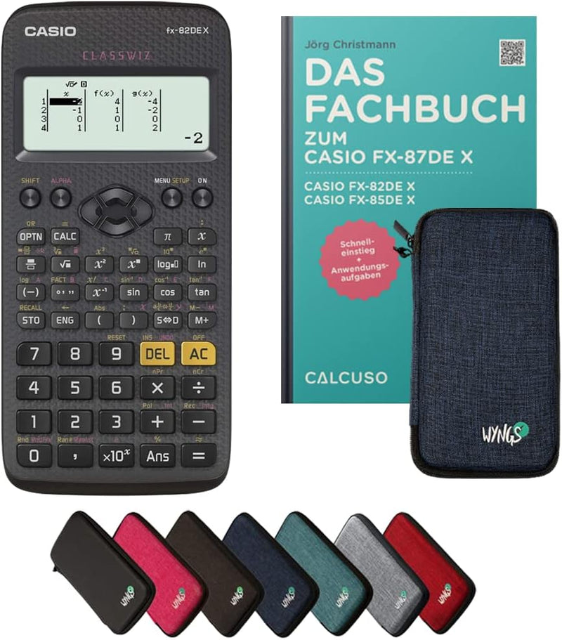 CALCUSO Standardpaket Blau mit Taschenrechner Casio FX-82DE X ClassWiz (Deutsch) Blau Casio FX 82 DE