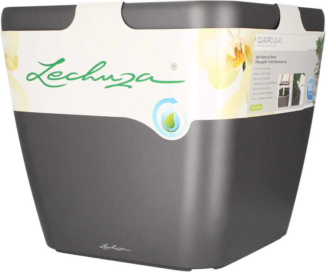 LECHUZA QUADRO Premium LS 43 anthrazit metallic 16183 43x43x40 cm Anthrazit Metallic, 43x43x40 cm An