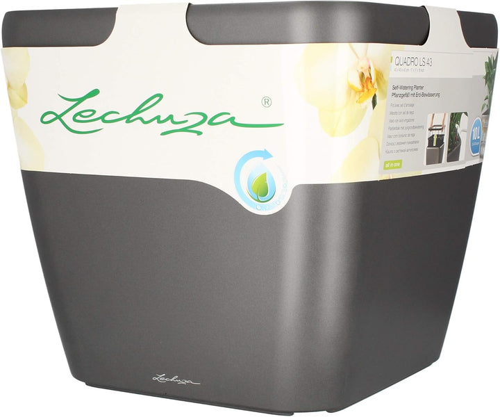 LECHUZA QUADRO Premium LS 43 anthrazit metallic 16183 43x43x40 cm Anthrazit Metallic, 43x43x40 cm An