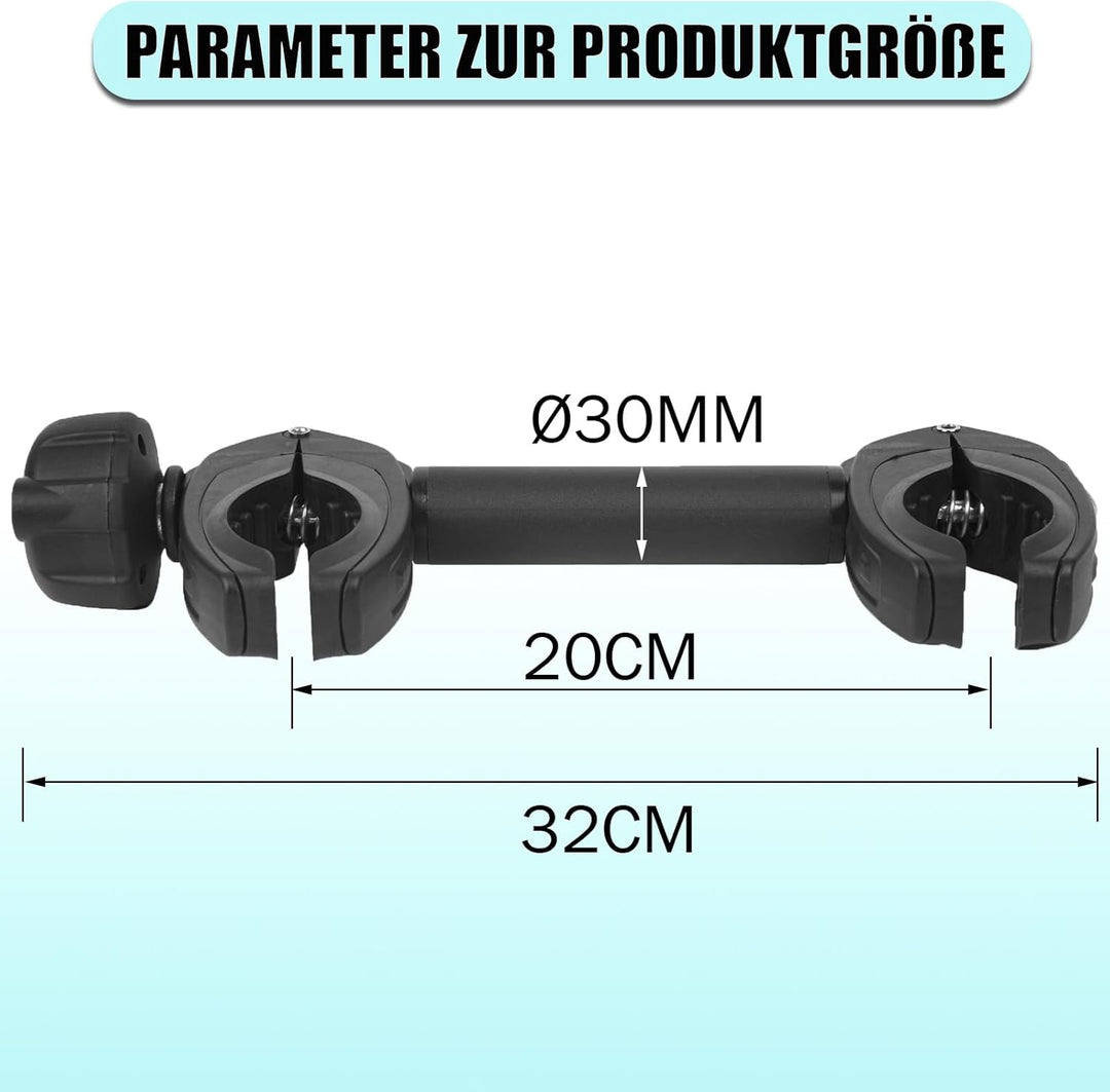 Schwarz Rahmenhalter Lang 32 cm, Abschliessbar Ahrradrahmenhalter, für U-Bügelrohr: Ø 2,5-3,0 cm, Un