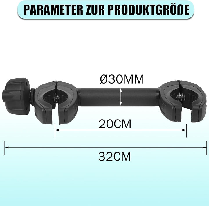 Schwarz Rahmenhalter Lang 32 cm, Abschliessbar Ahrradrahmenhalter, für U-Bügelrohr: Ø 2,5-3,0 cm, Un