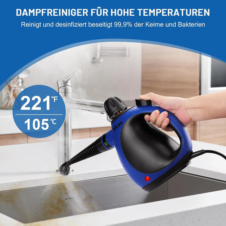 KLONA Dampfreiniger Handgerät, Dampfreiniger für Zuhause, Mehrzweck-Dampfreiniger Mit 10 Zubehörteil