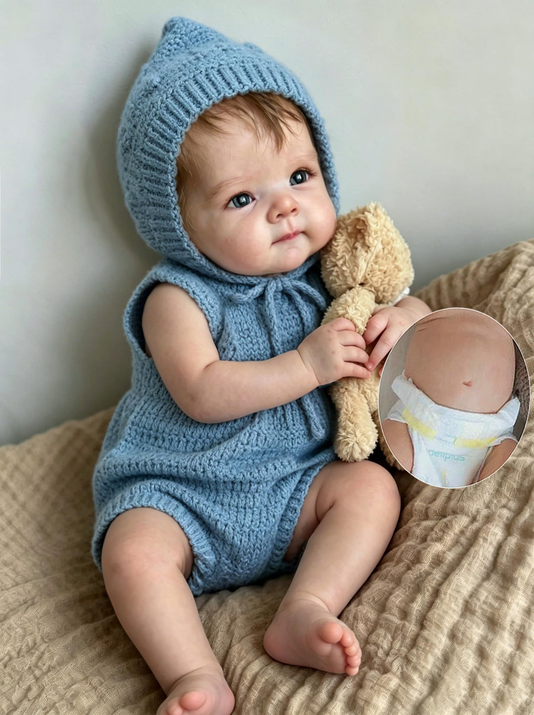 Zero pam Reborn Baby Vollsilikon Lebensecht, Reborn Baby Mädchen, 48CM Lebensechte Babypuppen,Puppe