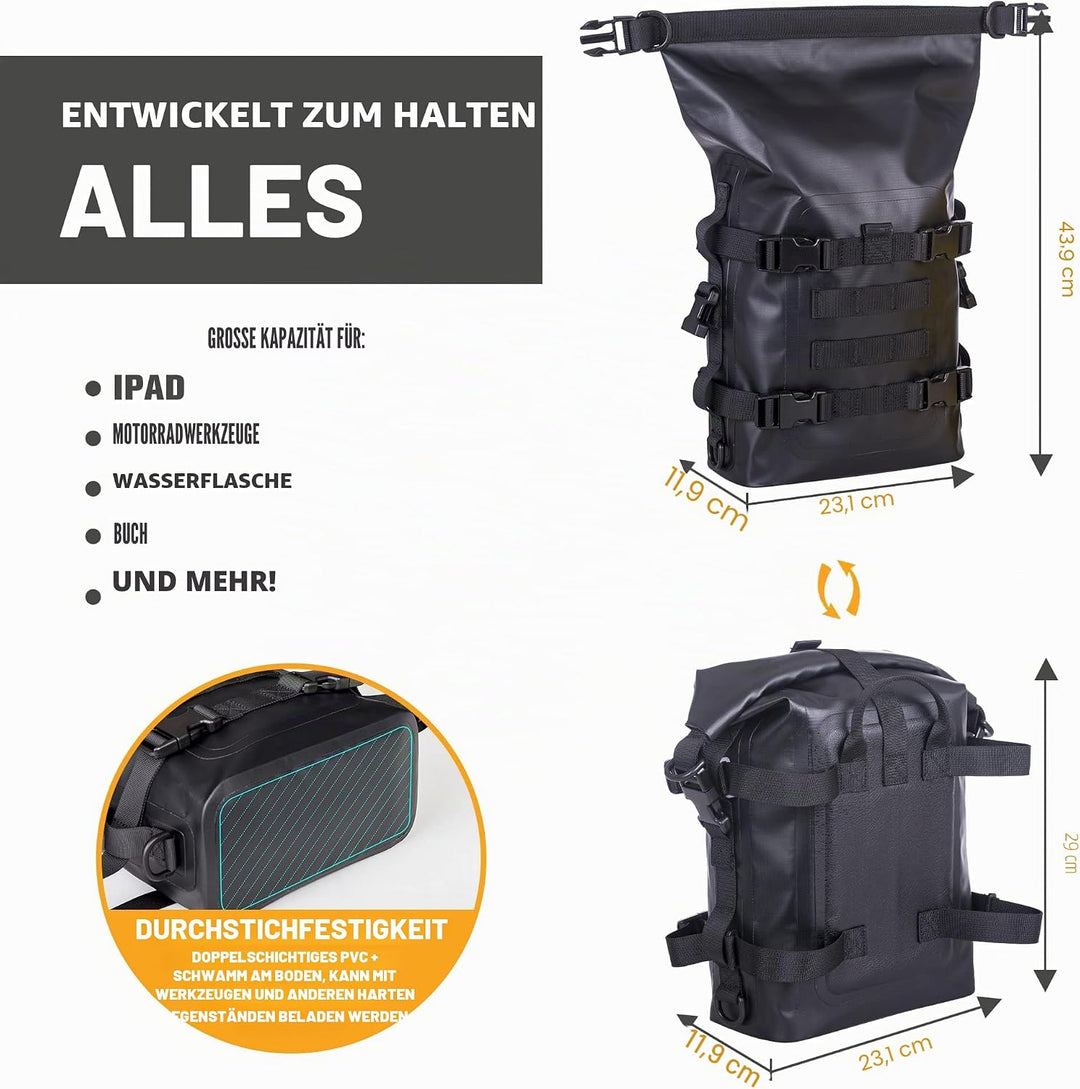 WILD HEART Motorrad-Trockentasche Sturzbügel-Taschen Motorrad-Tasche verwendet als Motorrad-Gepäck S