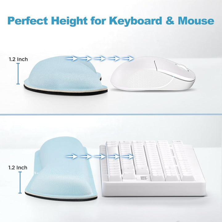 Gimars Vergrössertes Gel-Memory-Schaumstoff-Set, Tastatur-Handgelenkauflage, Maus-Handgelenkpolster,