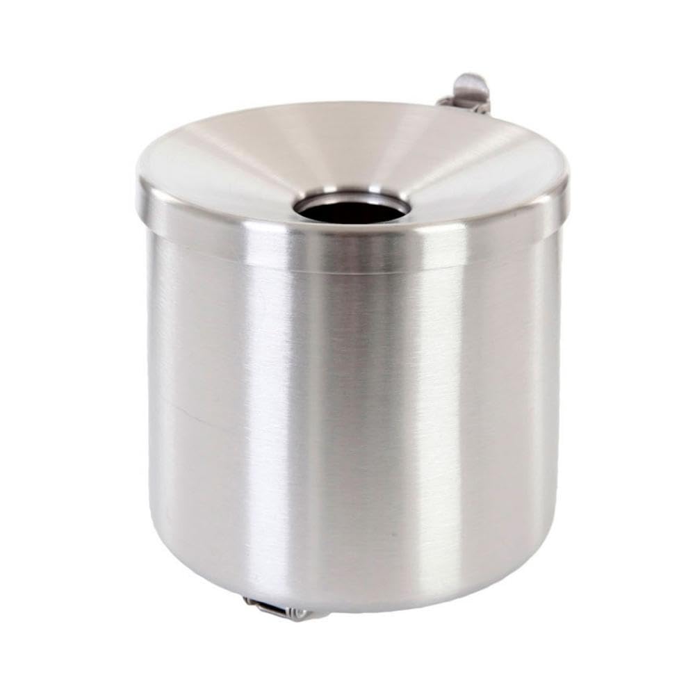 PROREGAL Runder Sicherheits-Wandaschenbecher mit Kippvorrichtung | 2 Liter, HxØ 16x16cm | Edelstahl