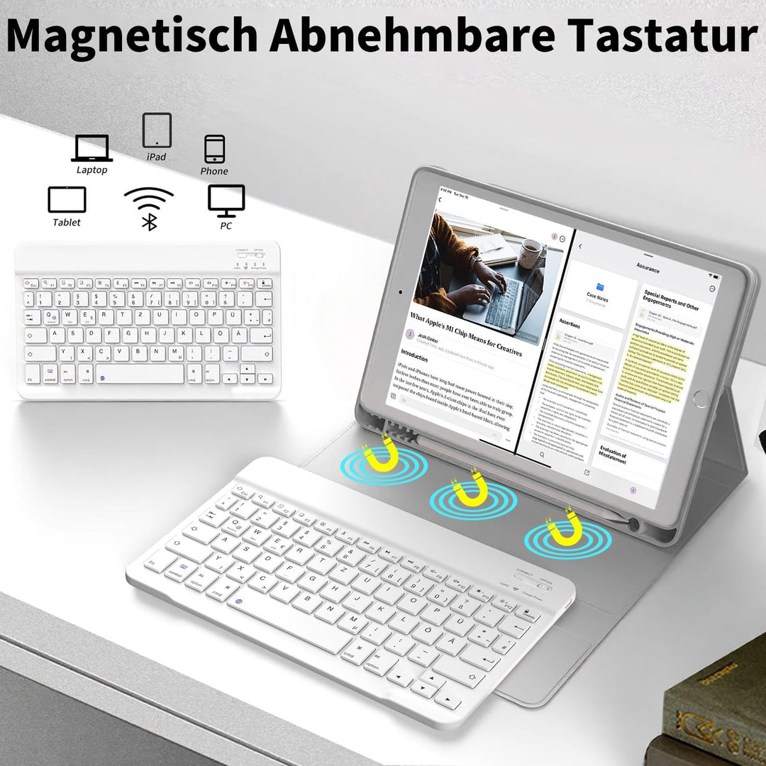 ZOYU Hülle mit Tastatur für iPad 9. Generation 2021/iPad 8. Generation 2020/iPad 7. Generation 2019,