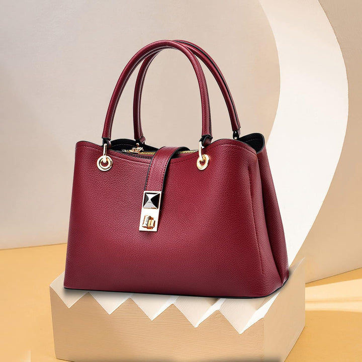 NICOLE & DORIS Klein Tasche Einfach und Elegant Schultertaschen Damen Handtasche mit Fächern Multifu