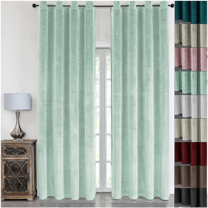 Cleanlevel EST 2016 2 Stück Samtvorhang mit Ösen 140cm x 245cm Samt Vorhang Blickdicht Thermo Gardin