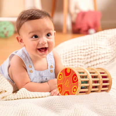 B. toys Montessori Baby Spielzeug Regenmacher mit Holzperlen – Holzspielzeug, Motorikspielzeug, Baby