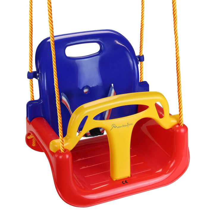 Montafox Kinderschaukel Babyschaukel 3 in 1 verstellbar mitwachsend Kinder Schaukel mit Rückenlehne