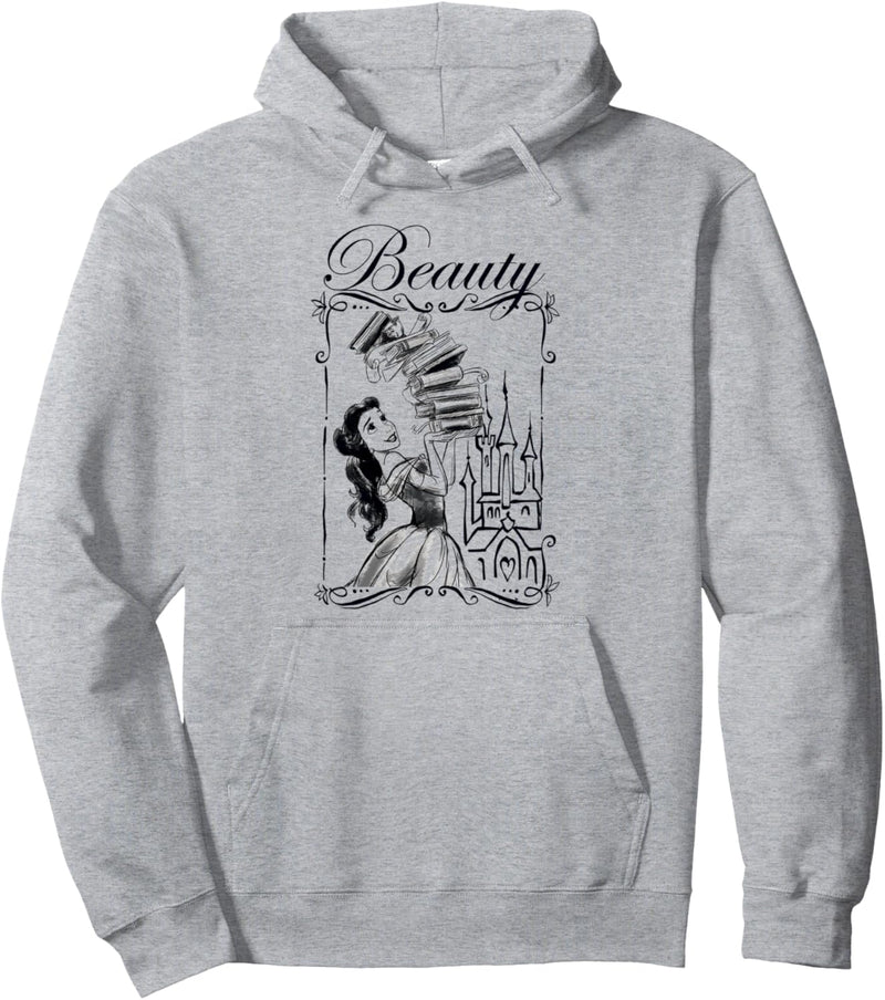 Disney Beauty And The Beast Belle And Her Books Sketch Pullover Hoodie