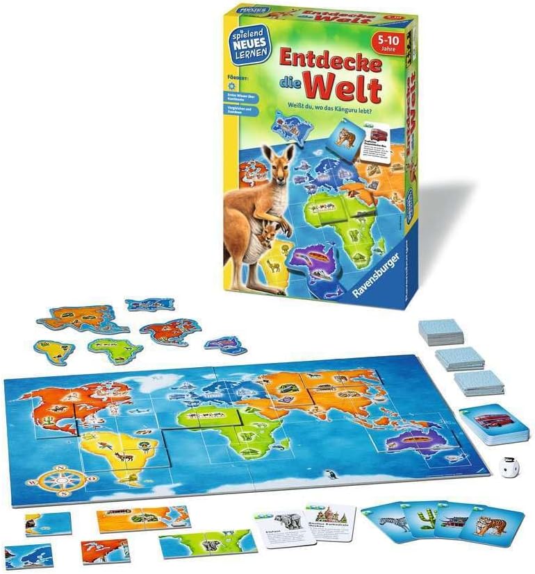 Ravensburger 24995 - Wer kennt die Uhr? & 24990 - Entdecke die Welt - Spielen und Lernen für Kinder,