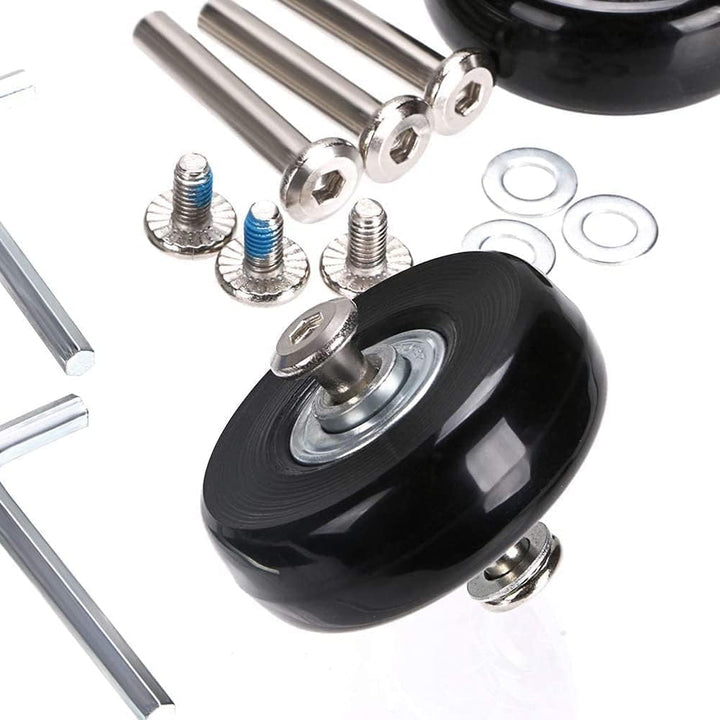 JiaDanweng Kofferrollen Ersatz Rollen 4 Stück Set Reparaturset 50mm Wheels für Koffer Trolley Skate,