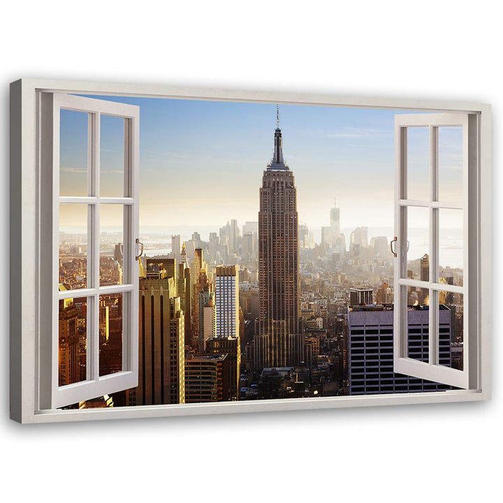 Wandbild 3D Illusion Leinwandbild Empire State Building Braun 90x60 cm Leinwandbild 90x60 cm Braun_e