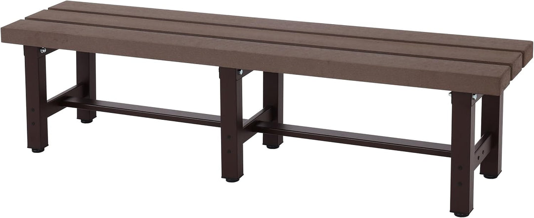 Mendler Alu Gartenbank HWC-K60, Bank Parkbank Sitzbank Balkonbank, wetterfest WPC 150cm, braun