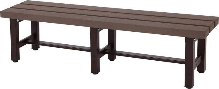 Mendler Alu Gartenbank HWC-K60, Bank Parkbank Sitzbank Balkonbank, wetterfest WPC 150cm, braun