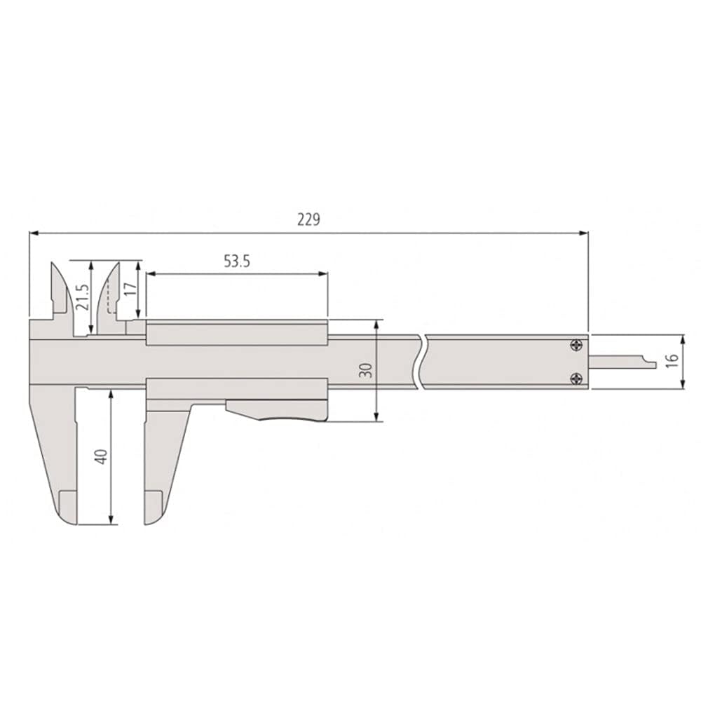 Mitutoyo MIT531-128 Messschieber mit Daumengriff, hohe Genauigkeit, Messbereich 0-150 mm
