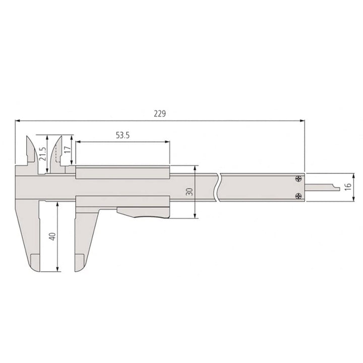 Mitutoyo MIT531-128 Messschieber mit Daumengriff, hohe Genauigkeit, Messbereich 0-150 mm