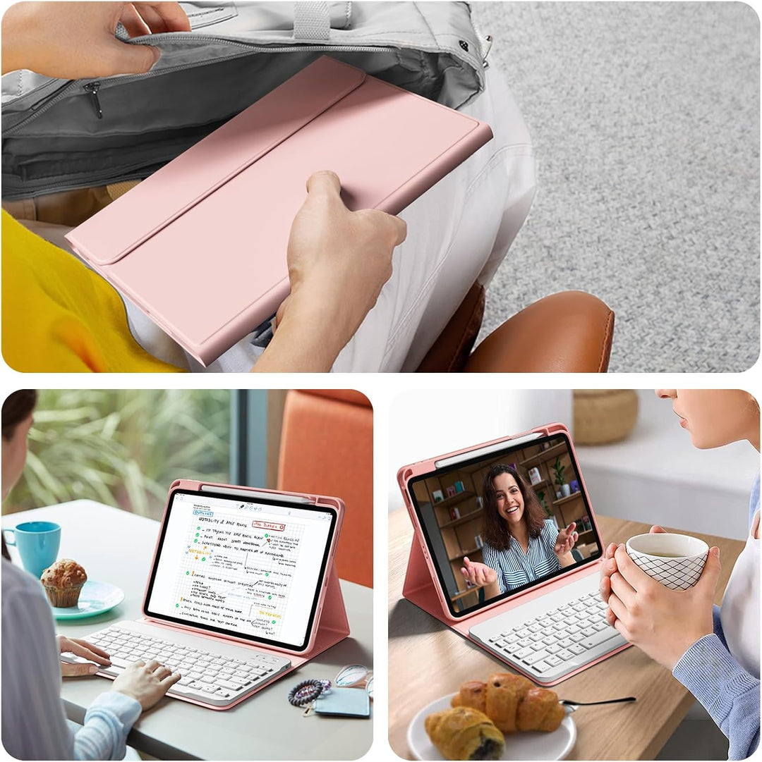 Hülle mit Tastatur für iPad (A16) 11 Zoll 2025/10. Generation 10.9 Zoll 2022, Deutsch QWERTZ Layout