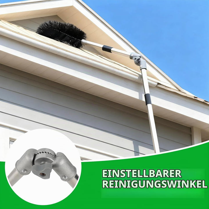 4.4M Dachrinnenreiniger, Teleskop-Dachrinnenreinigungswerkzeug, Winkelverstellbare Dachrinnenbürste