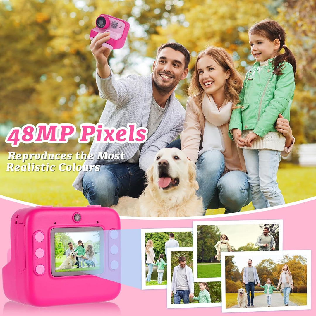 DYNASONIC Kinderkamera, wiederaufladbare Mini-Digitalkamera für Fotos und Videos. 48MP. 2.5k UHD mit