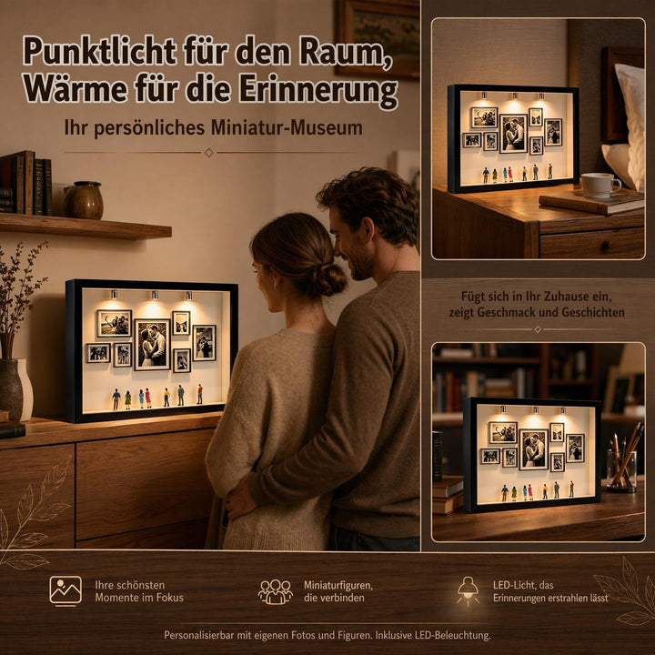 DIY Mini Museum Bilderrahmen, Mini Figuren Menschen MuseumSilhouette Box, Museum of Us, Miniatur Men