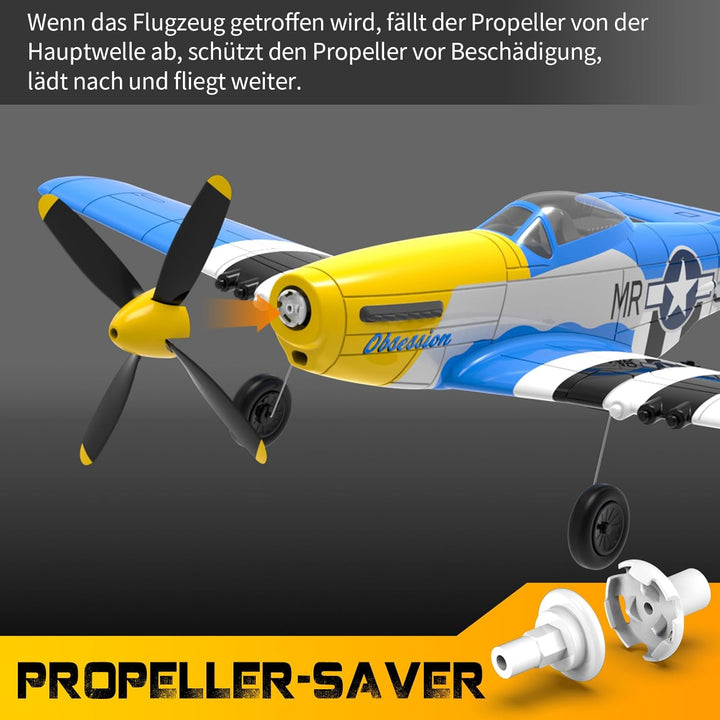 P51D Mustang RC Flugzeug, 2,4Ghz 4-Kanal Ferngesteuertes Flugzeug RTF Aerobatics Flugzeug Spielzeug