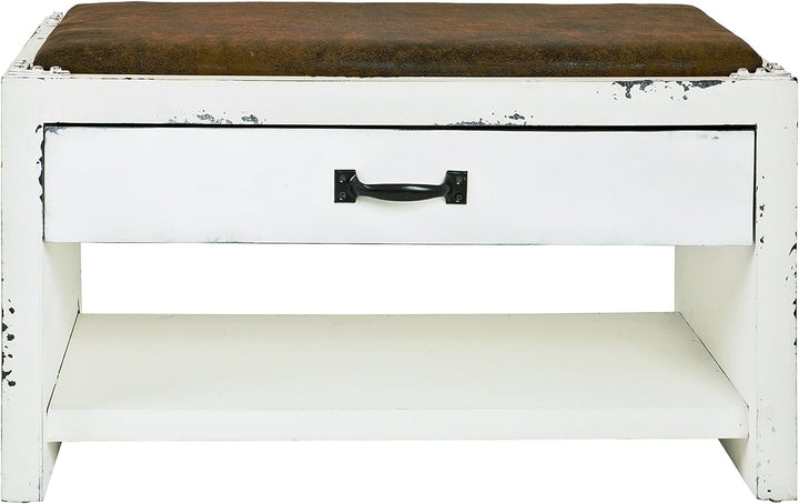 HAKU Möbel Schuhbank, MDF, Motiv-vintage, B 72 x T 38 x H 42 cm 72 x 38 x 42 Motiv-vintage, 72 x 38