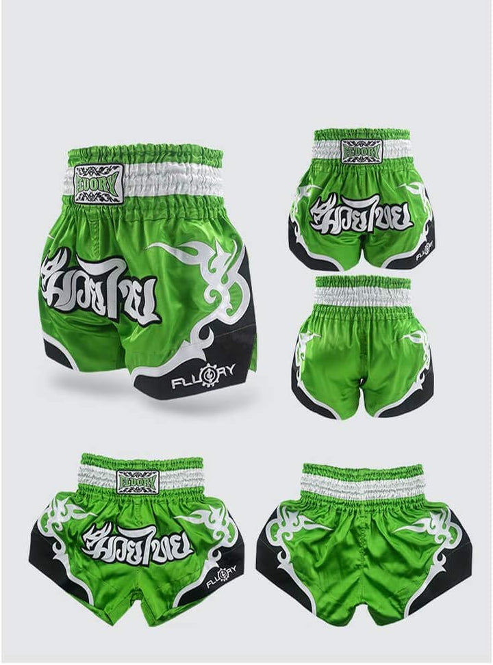 FLUORY Muay Thai Fight Shorts, MMA Shorts Bekleidung Training Käfig Kampf Grappling Martial Arts Kic