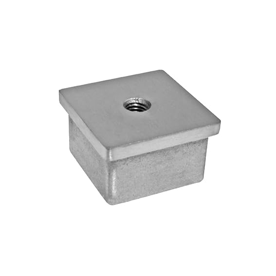 Endkappe Edelstahl V2A 40x40mm geschliffen Vierkantrohr Geländer Rohrstopfen 4er-Set