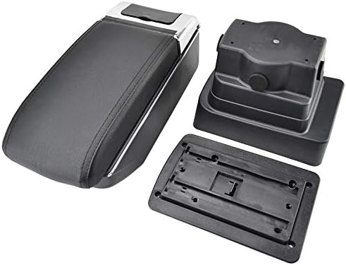 XUKEY Zweilagige Armlehne aus schwarzem Leder für die Armlehne der Mittelkonsole Astra J 2009- Black