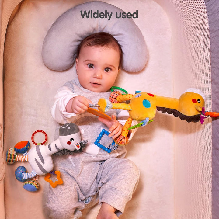 Activity Spieltier Giraffe – Baby Motorikspielzeug für Kinderwagen, Kinderbett und Babyschale zum Gr