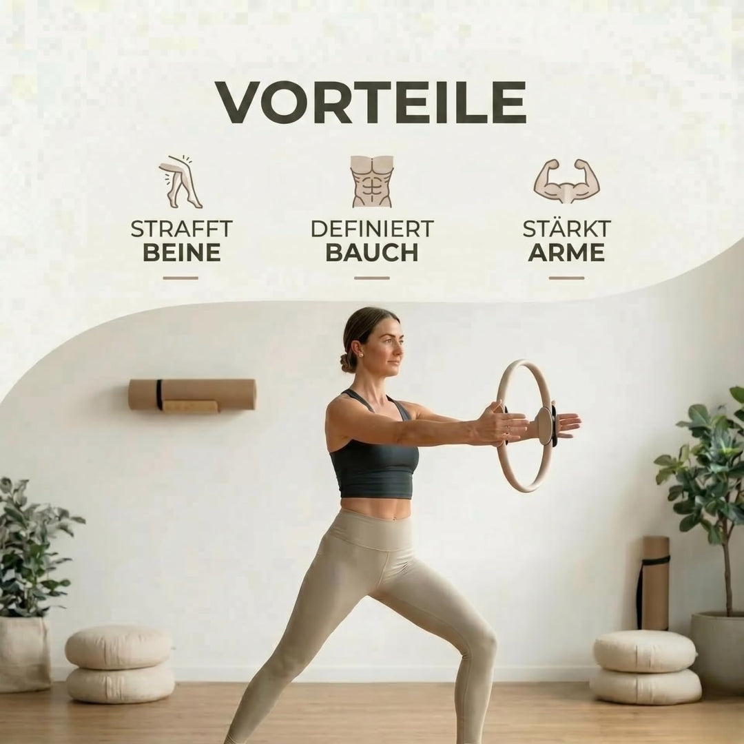 U Can Pilatesreifen mit gepolsterten Griffen | Widerstandsring für Yoga und Pilates | ideal zum Stra