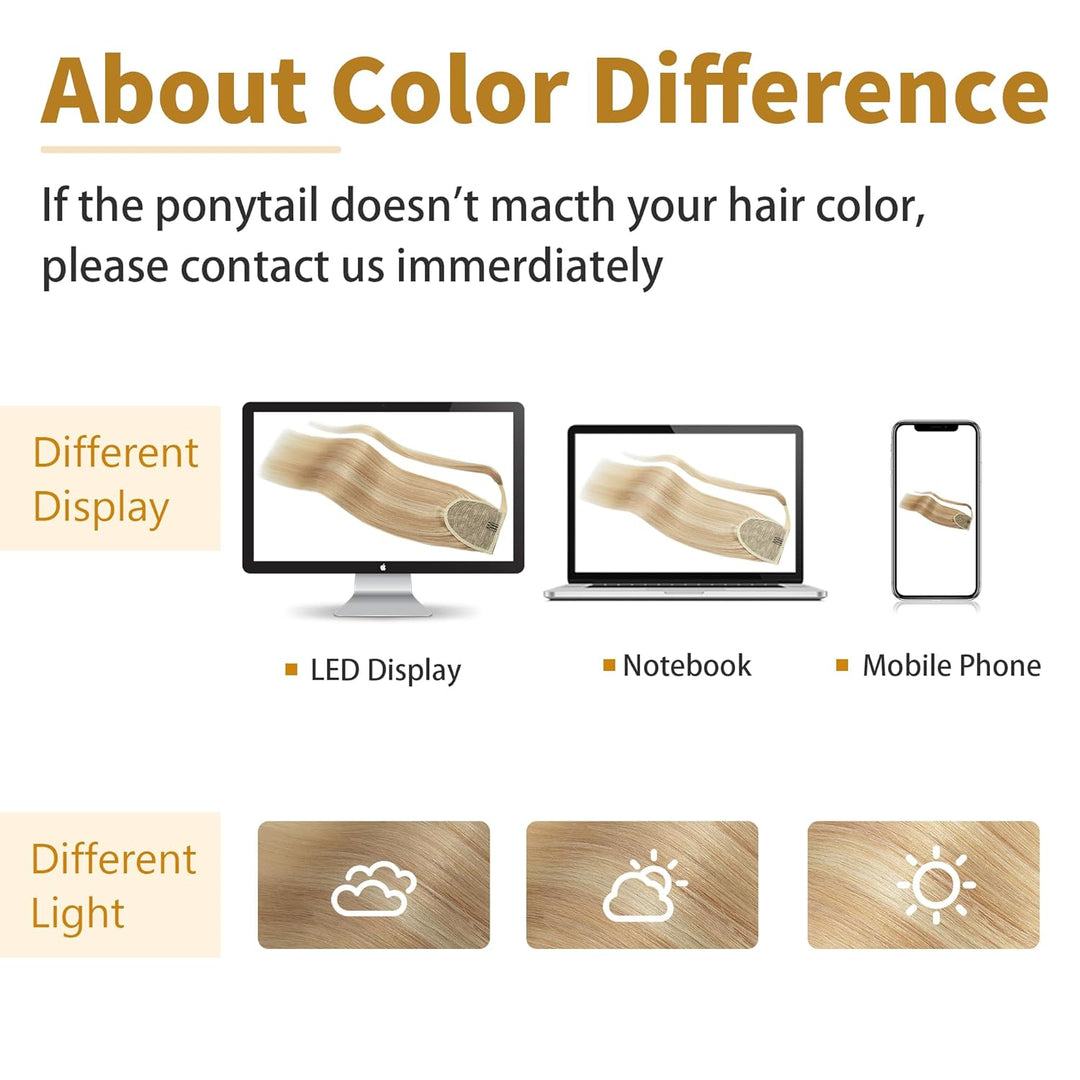 SEGO Ponytail Pferdeschwanz Haarteil Echthaar Zopf Extensions Haarverlängerung Clip in Pony Remy Hai