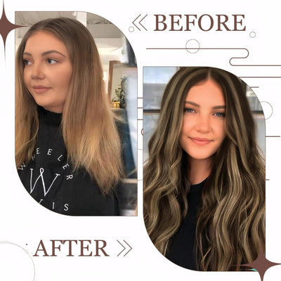 Hetto Echthaar Extensions Clip in Remy Clip in Echthaar Extensions Braun Highlight Extensions Clip i