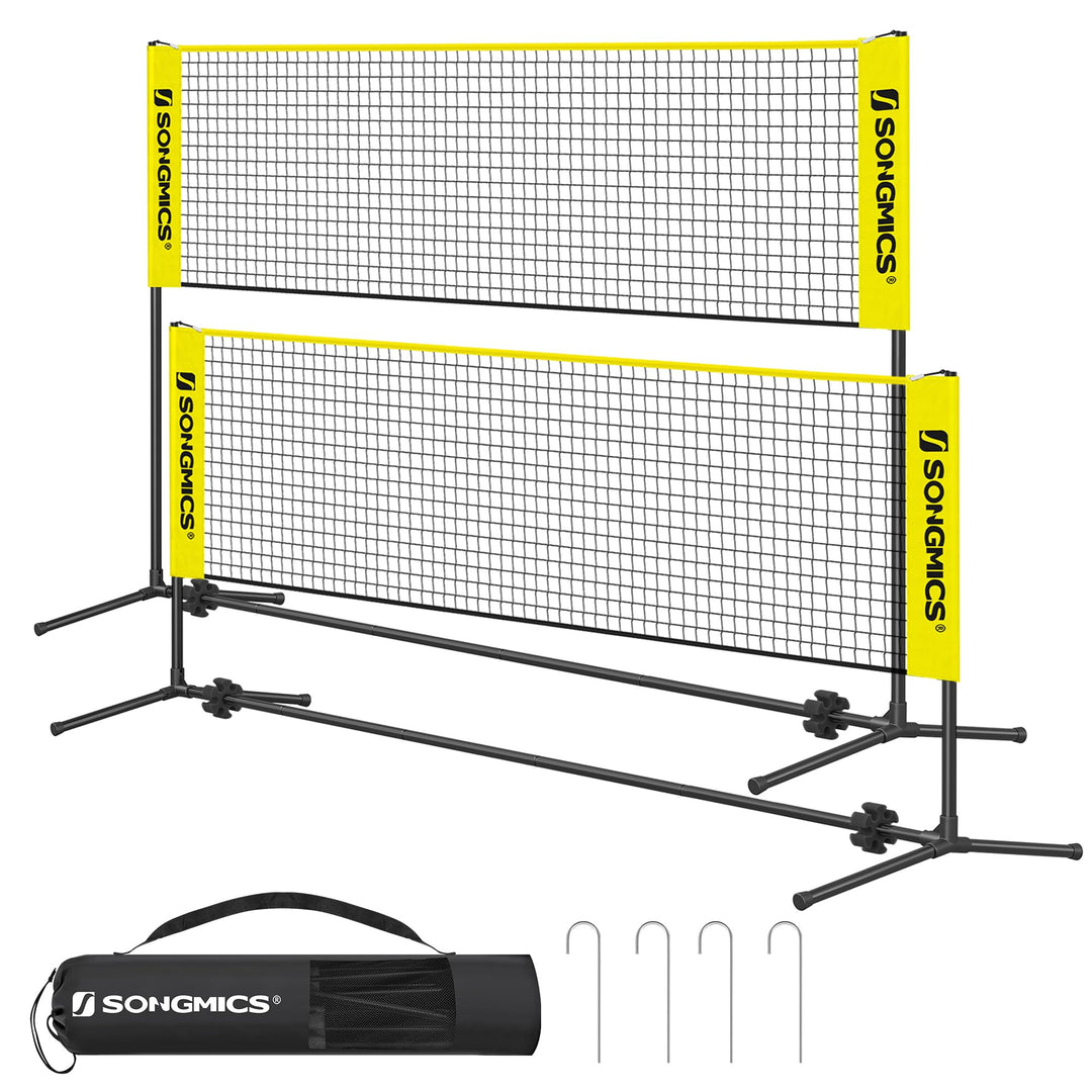 SONGMICS 300 cm/400 cm/500 cm Badmintonnetz, Volleyballnetz, höhenverstellbare Stangen, tragbares Se