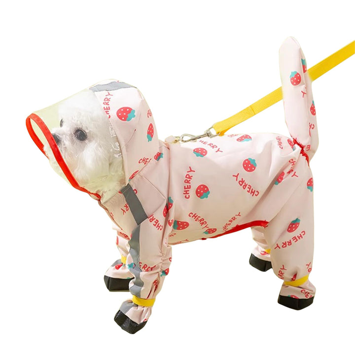 PETCUTE Hund Regenmantel,wasserdichte Hunde-Regenjacke mit Kapuze,Verstellbare Vierbeiner Hunderegen