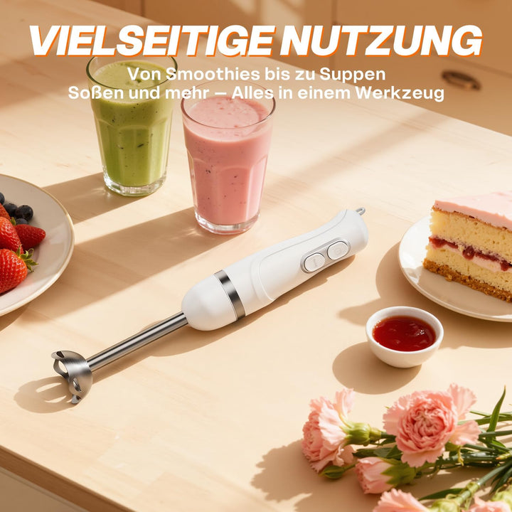 BESROY 1100W Stabmixer Edelstahl, Elektrischer Pürierstab &amp; Hand Blender mit 2 Geschwindigkeitsstufe